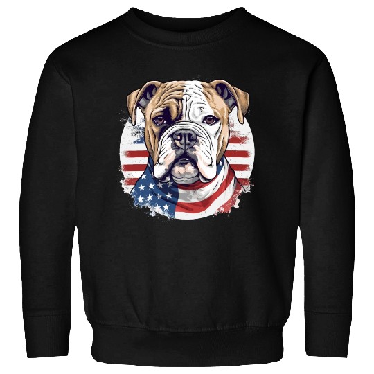 Bulldog of Liberty, Patriotic Bulldog with US Flag Sweatshirts