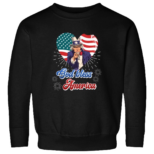 God Bless America Independence Day 4th July USA Sweatshirts