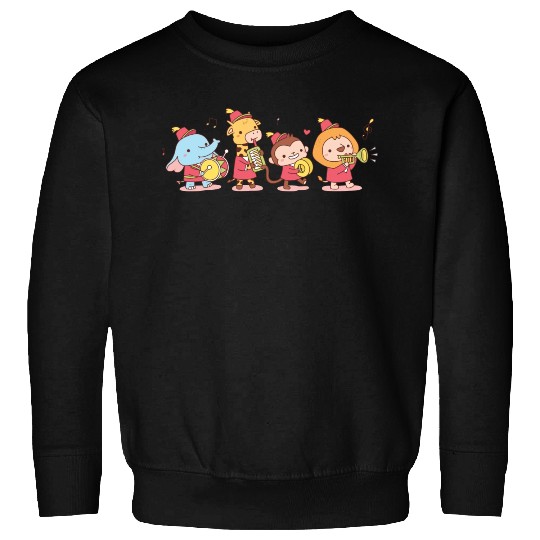 Cute Animals Elephant Giraffe Monkey And Lion Sweatshirts