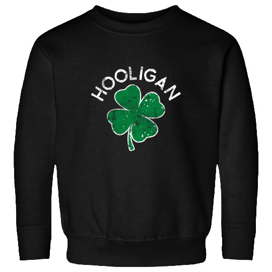 Hooligan Squad Lucky C St Patrick'S Day Distress Sweatshirts