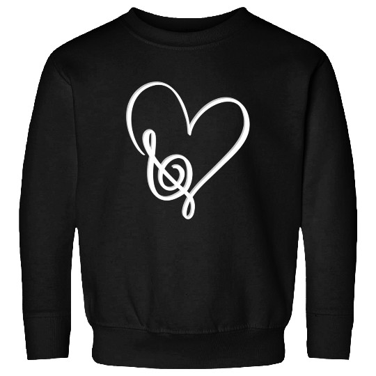 Heart Shape Musical Notes Music lovers Valentines Sweatshirts