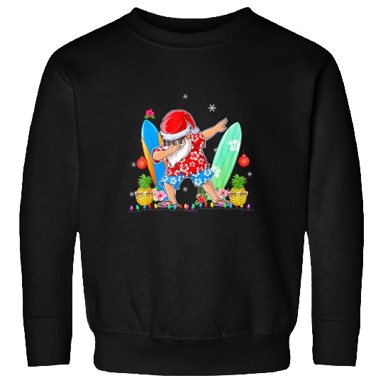Dabbing Santa Christmas In July Hawaiian Xmas Sweatshirts