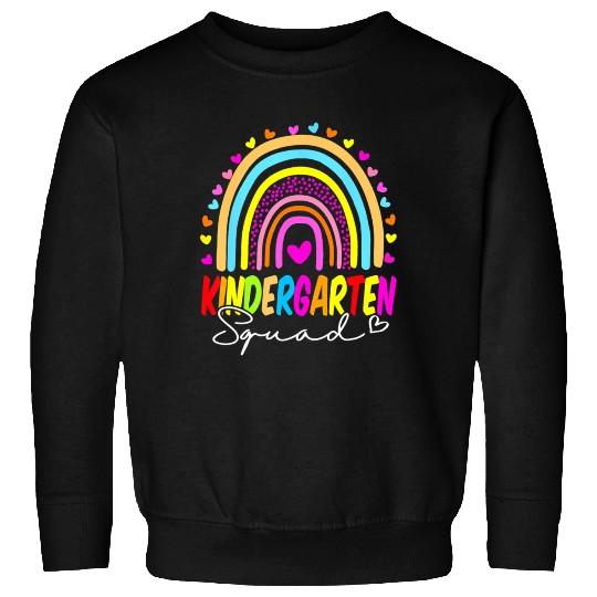 Back To School Kindergarten Squad Rainbow Teacher Sweatshirts