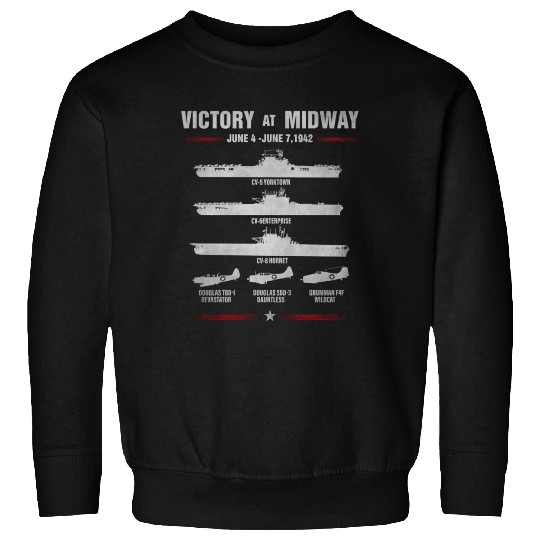 Victory At Midway Battel World War 2 Sweatshirts