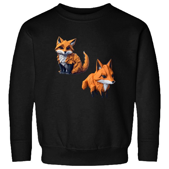 Tangram Fox Stickers Sweatshirts