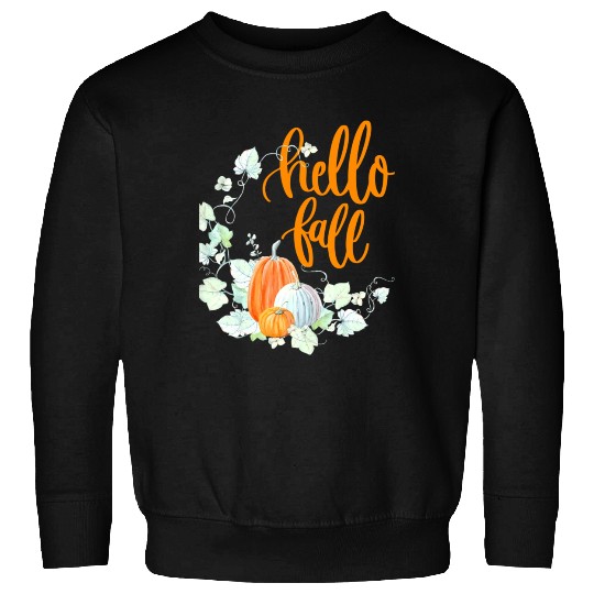 Hello Fall, Autumn leaves, Pumpkins and fall Sweatshirts