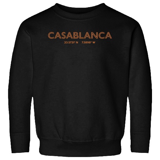 Morocco City Coordinates Casablanca Sweatshirts