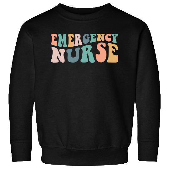 Groovy Er Nurse Emergency Room Nurse School Wo Sweatshirts