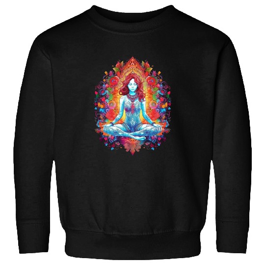 relaxed Girl Practicing Yoga Sweatshirts