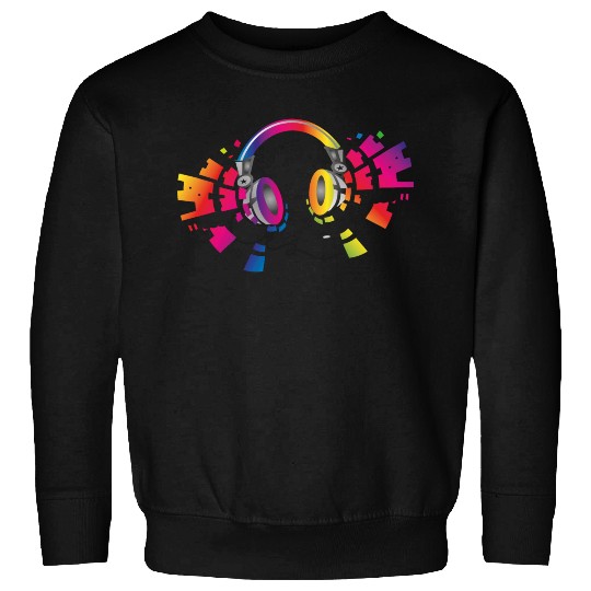 colorful headphone for music festival summer Sweatshirts