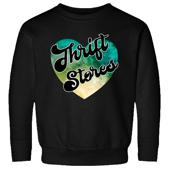 Thrift Stores green yellow watercolor heart Sweatshirts