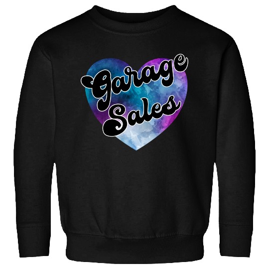Garage Sales purple blue watercolor heart Sweatshirts