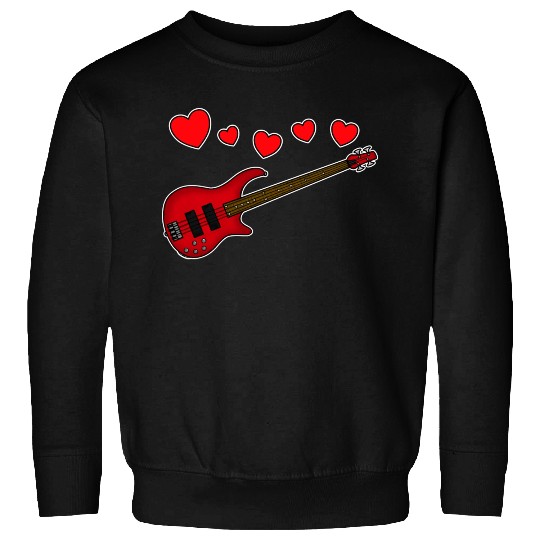 Valentines Bass Guitar Bassist Wedding Musician Sweatshirts