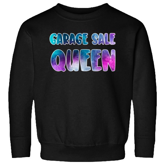 Garage Sale Queen blue purple watercolor Sweatshirts