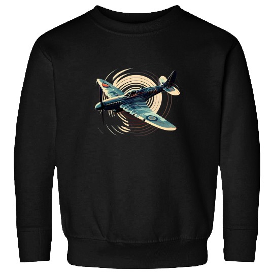 Spitfire Airplane Vintage Pilot Aviator Military Sweatshirts