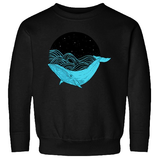 Humpback Whale Midnight Space Whale Sweatshirts