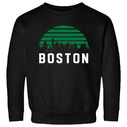 Boston Massachusetts Cityscape Green Sweatshirts