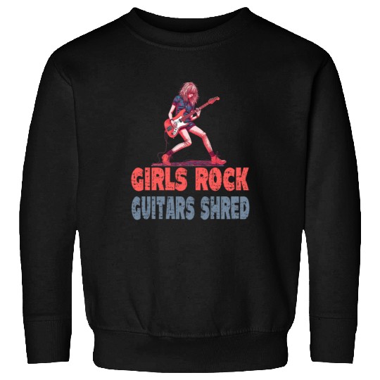 Gilrs Rock Guitar Shrek Sweatshirts