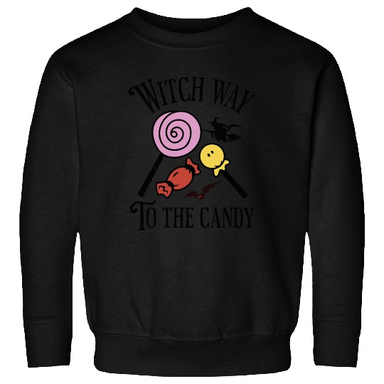 Witch Way To The Candy Spooky Halloween Sweatshirts