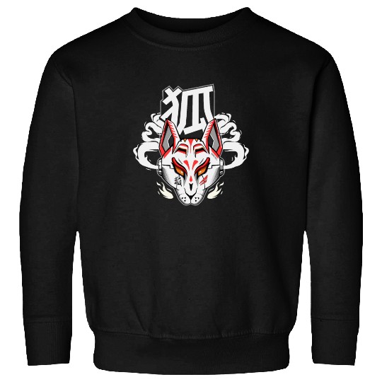 Kitsune mask Cyberpunk style Japanese spirit Sweatshirts