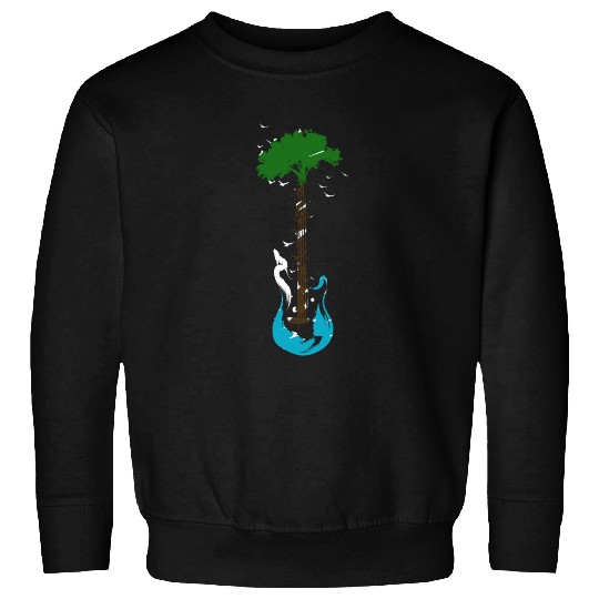 Guitar Nature Musician Earth Day Tree Guitarist Sweatshirts