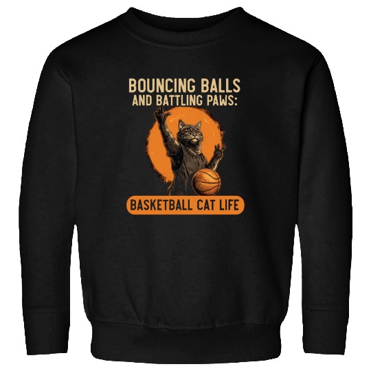 Basketball Cat Basketball Player I Love Basketball Sweatshirts