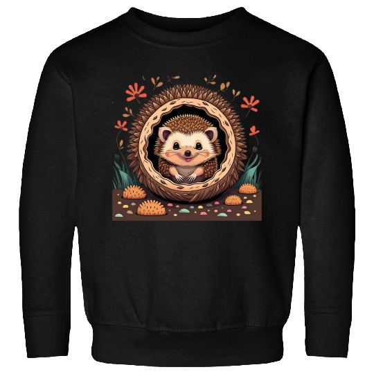 Cozy Quills: Serene Hedgehog in Burrow Sweatshirts