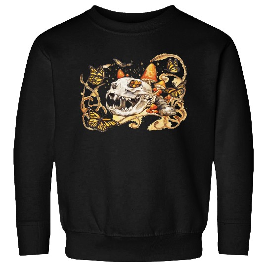 Cat Skull And Butterflies Sweatshirts