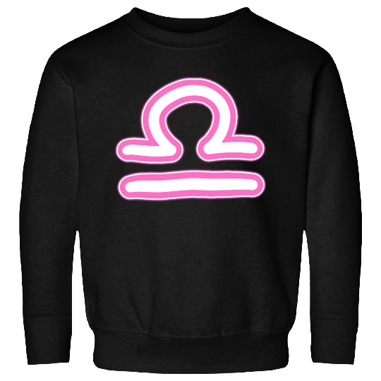 Libra Zodiac Sign Neon Pink Sweatshirts