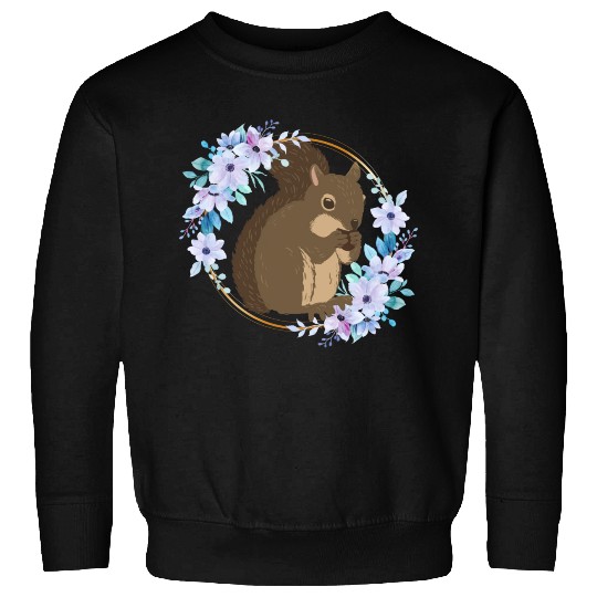 Flower Circle Squirrel Sweatshirts