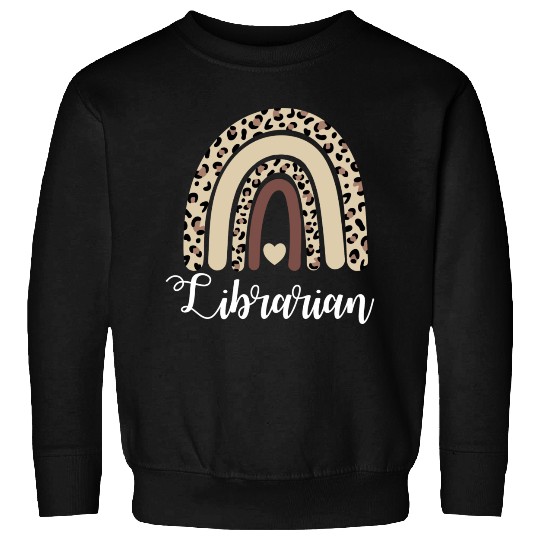 Librarian Rainbow Boho Leopard Library Book Lover Sweatshirts
