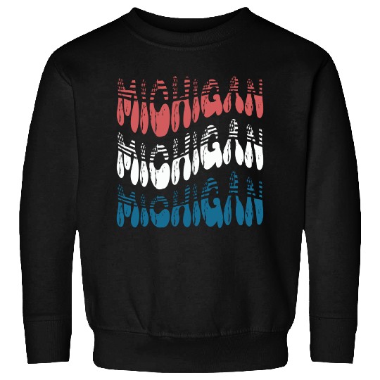 Michigan Red White Blue Cute Groovy Sweatshirts
