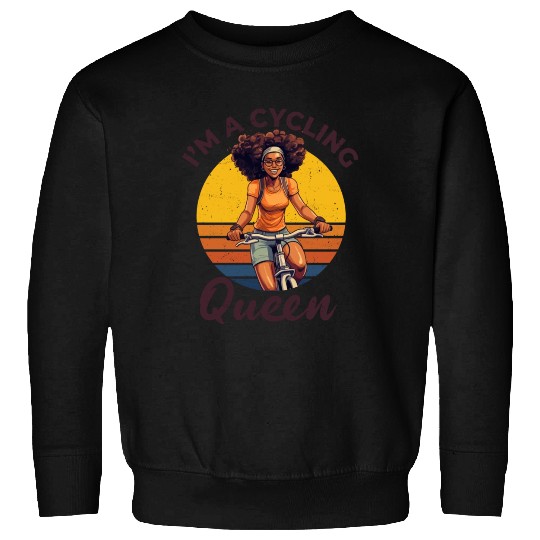 I'm a Cycling Queen Bicycle, Cycling Black Women Sweatshirts