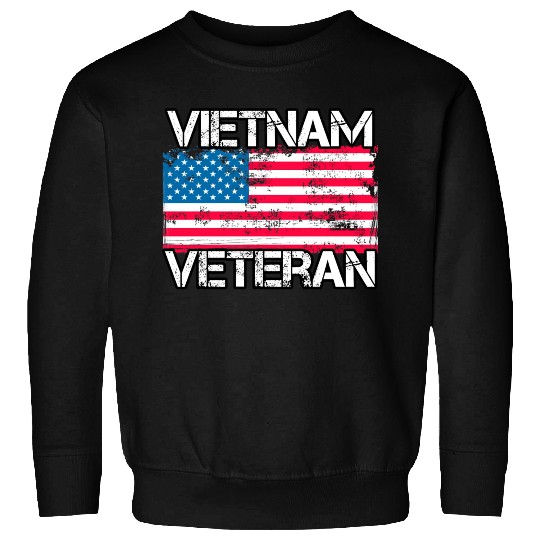 Vietnam Veteran Us Flag Military Vet Sweatshirts