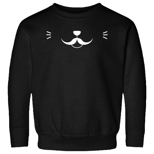 Moustache Cat Face Sweatshirts