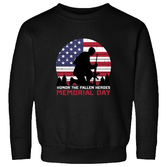Honor The Fallen Heroes Memorial Day Us Flag Sweatshirts