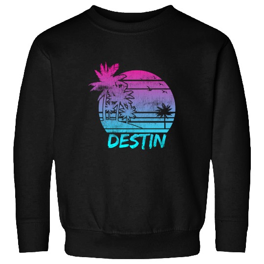 Destin Florida Vacation Palm Tree Beach Sweatshirts