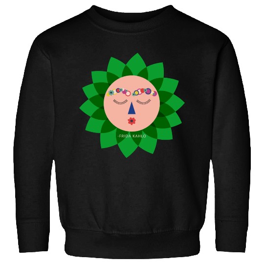 Cute Colorful Frida Kahlo Portrait Mexican Sun Sweatshirts
