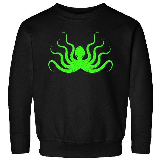 Menace Octopus Neon Green Sweatshirts