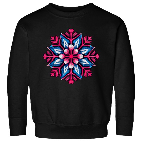 Colorful Abstract Snowflake Vector Art Sweatshirts