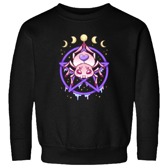 Kawaii Pastel Goth Creepy Pentacle Spider Pentagra Sweatshirts