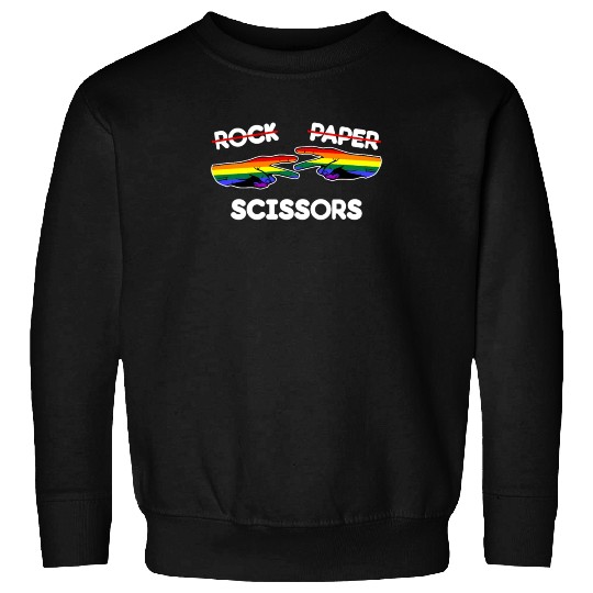 Rock Paper Scissors Funny Lesbian Pride LGBT Pun Sweatshirts