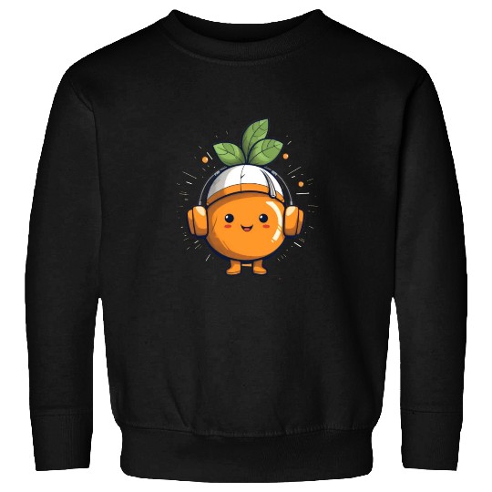 Orange Fruit Fruitarian Funny Cute Party Music Sweatshirts
