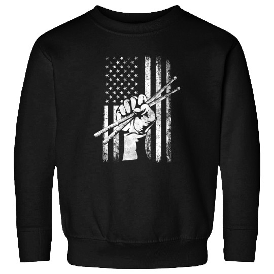 Patriotic Drummer Us Flag Drumsticks Percussion Dr Sweatshirts
