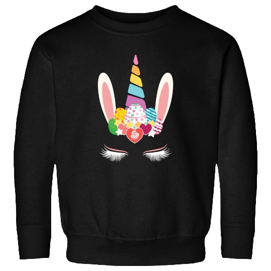 Happy Easter Unicorn Bunny Ears Eggs Hunter Sweatshirts