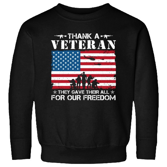 US Army Thank A Veteran American Flag Sweatshirts