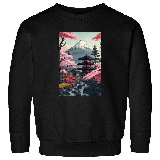 Asia Landscape Serene Mount Fuji Sweatshirts