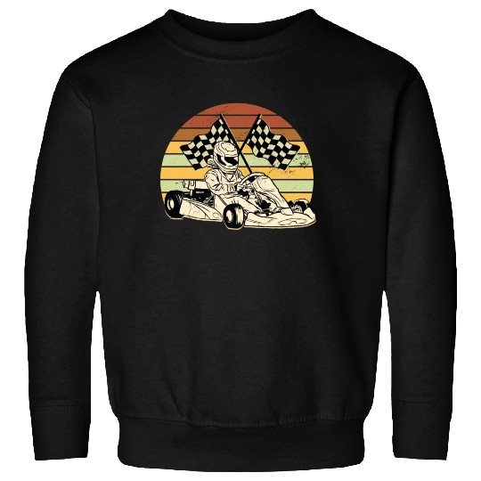 Go Kart Driver Retro Children Go-kart Race Sweatshirts