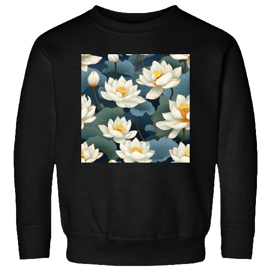 Serenity Blooms: Timeless Lotus Pattern Sweatshirts
