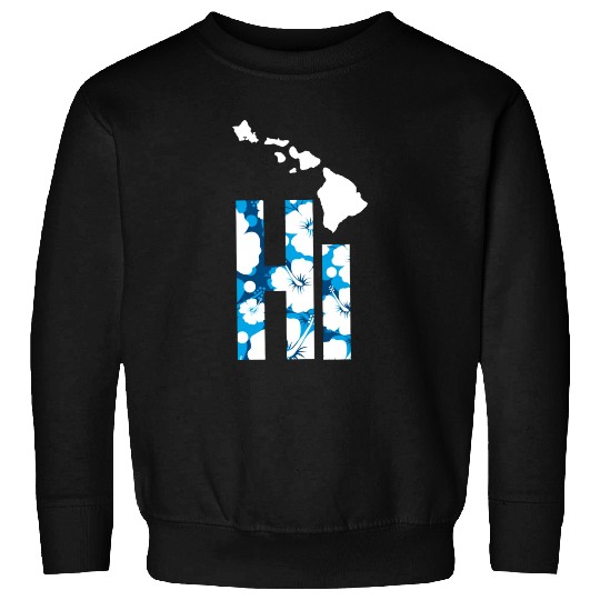 Hawaii Hi Hibiscus Blues Sweatshirts